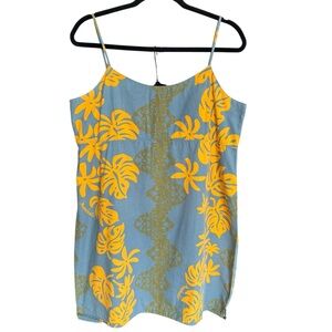 Vintage Manuhealii white tag short dress spaghetti strap cotton blend XL